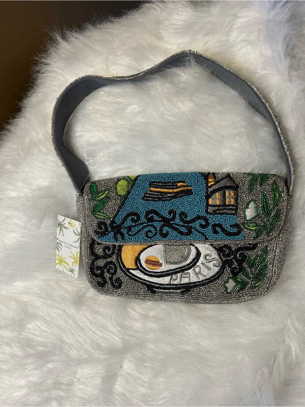 America and Beyond Express Hand Beaded Bag